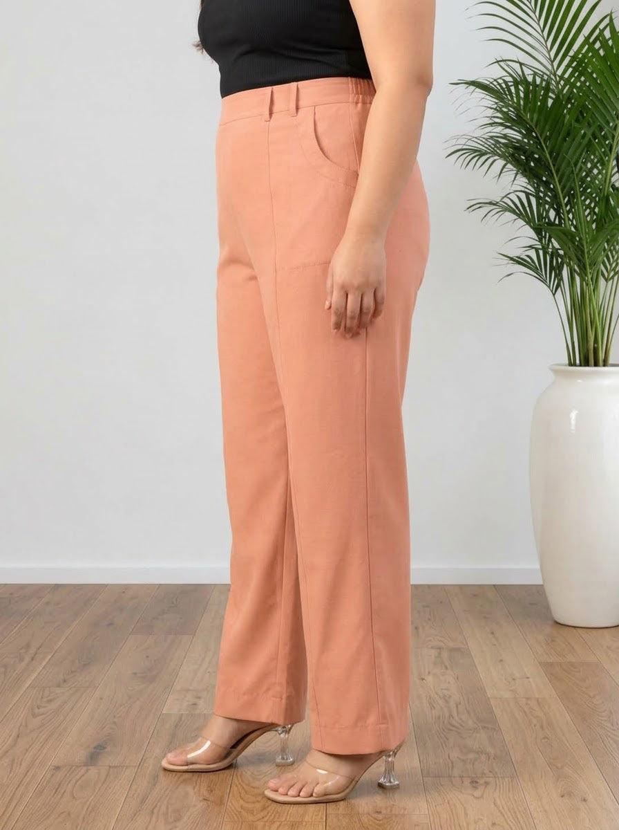Plus Size Peach Color Pant