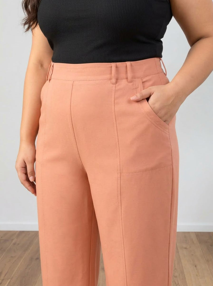 Plus Size Peach Color Pant