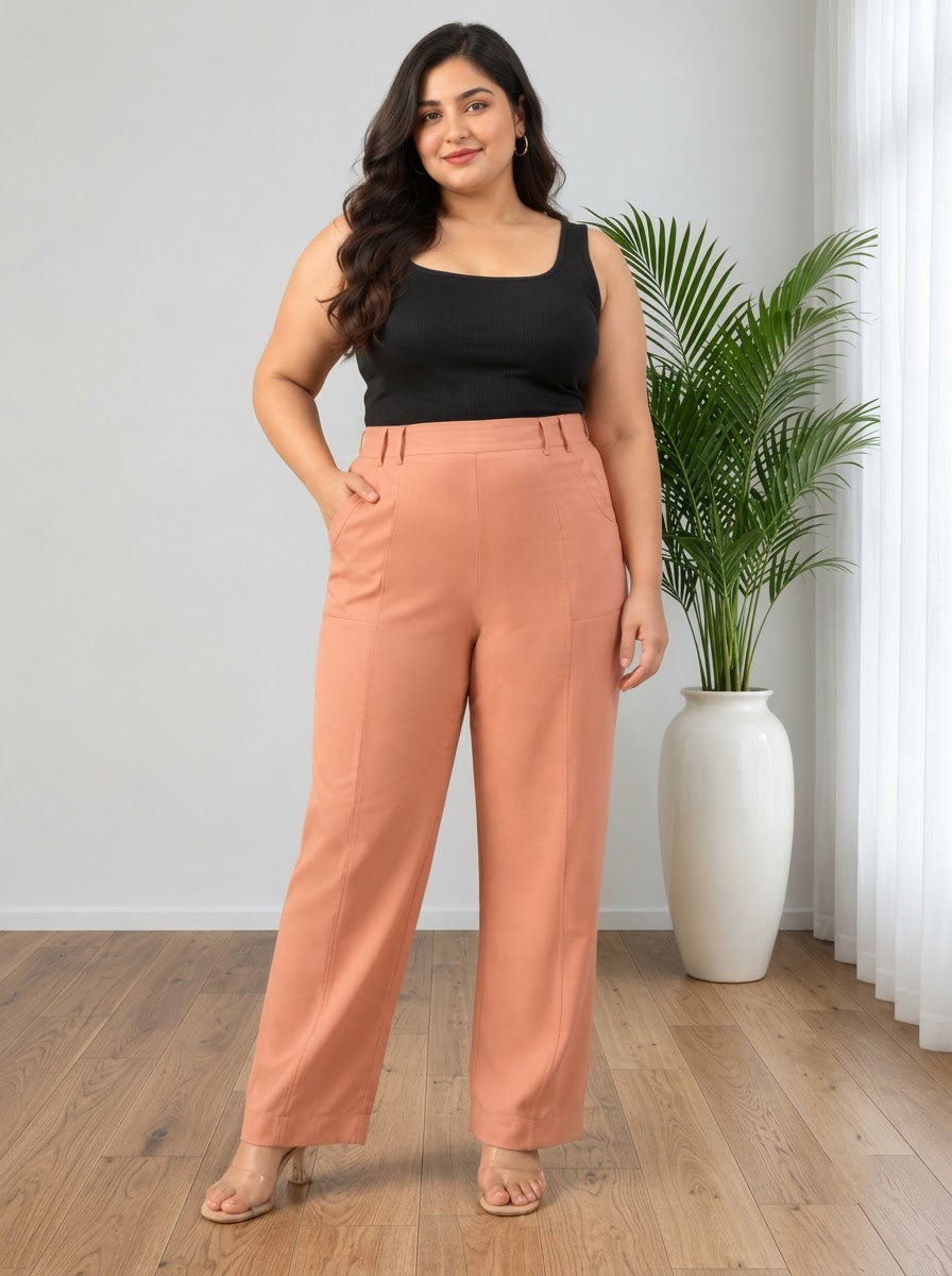 Plus Size Peach Color Pant