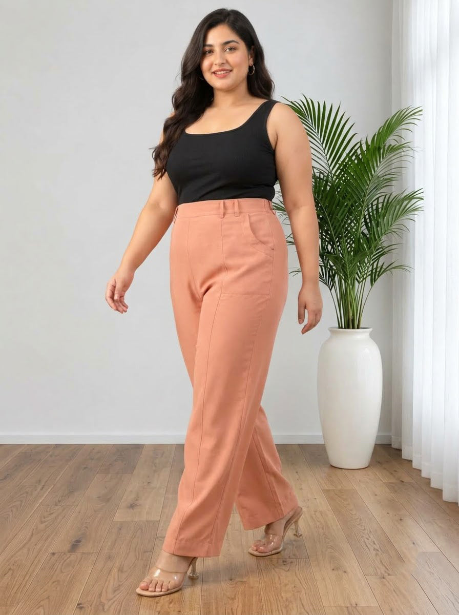 Plus Size Peach Color Pant