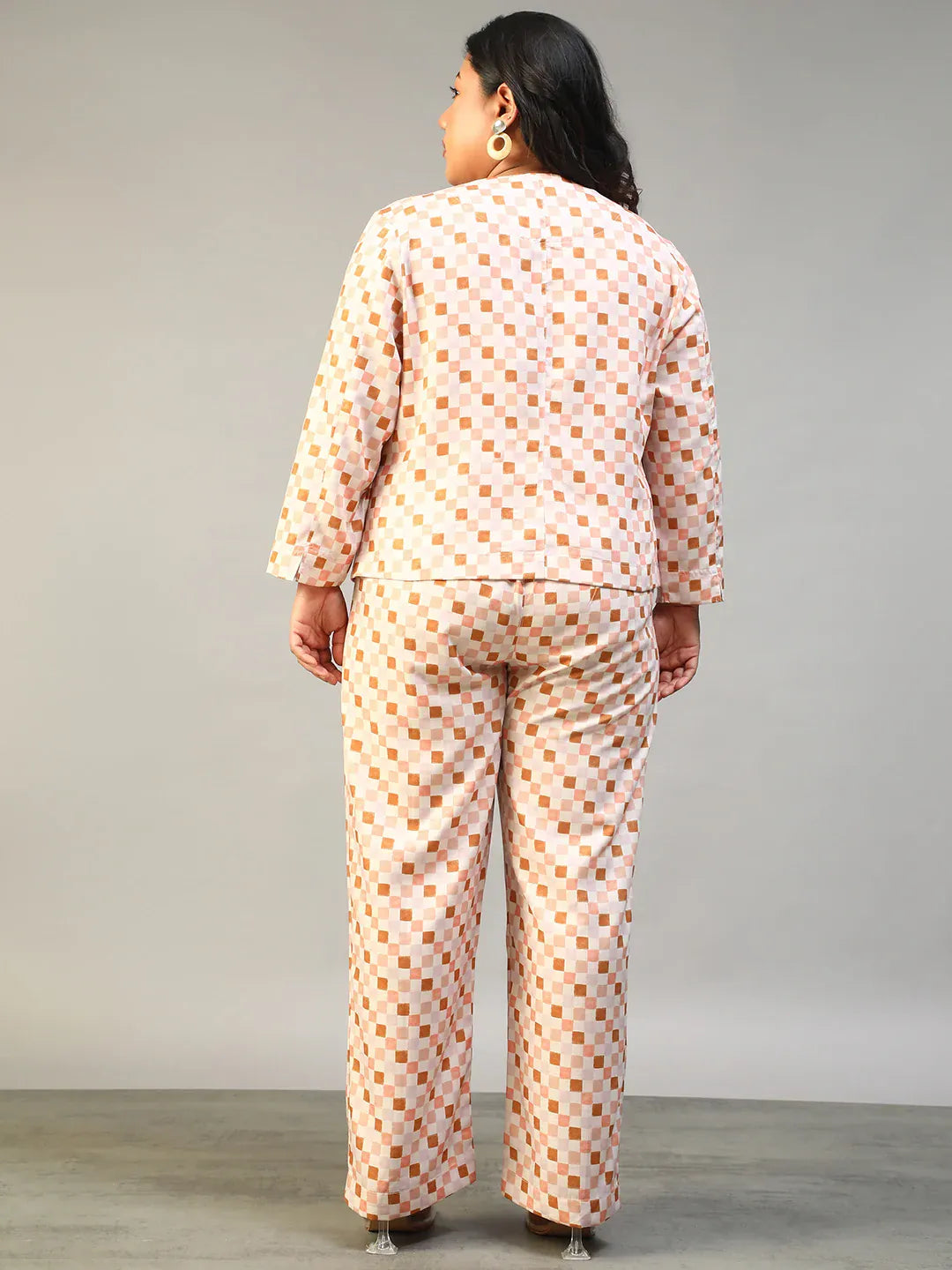 multicolor-check-plus-size-womens-co-ord-set