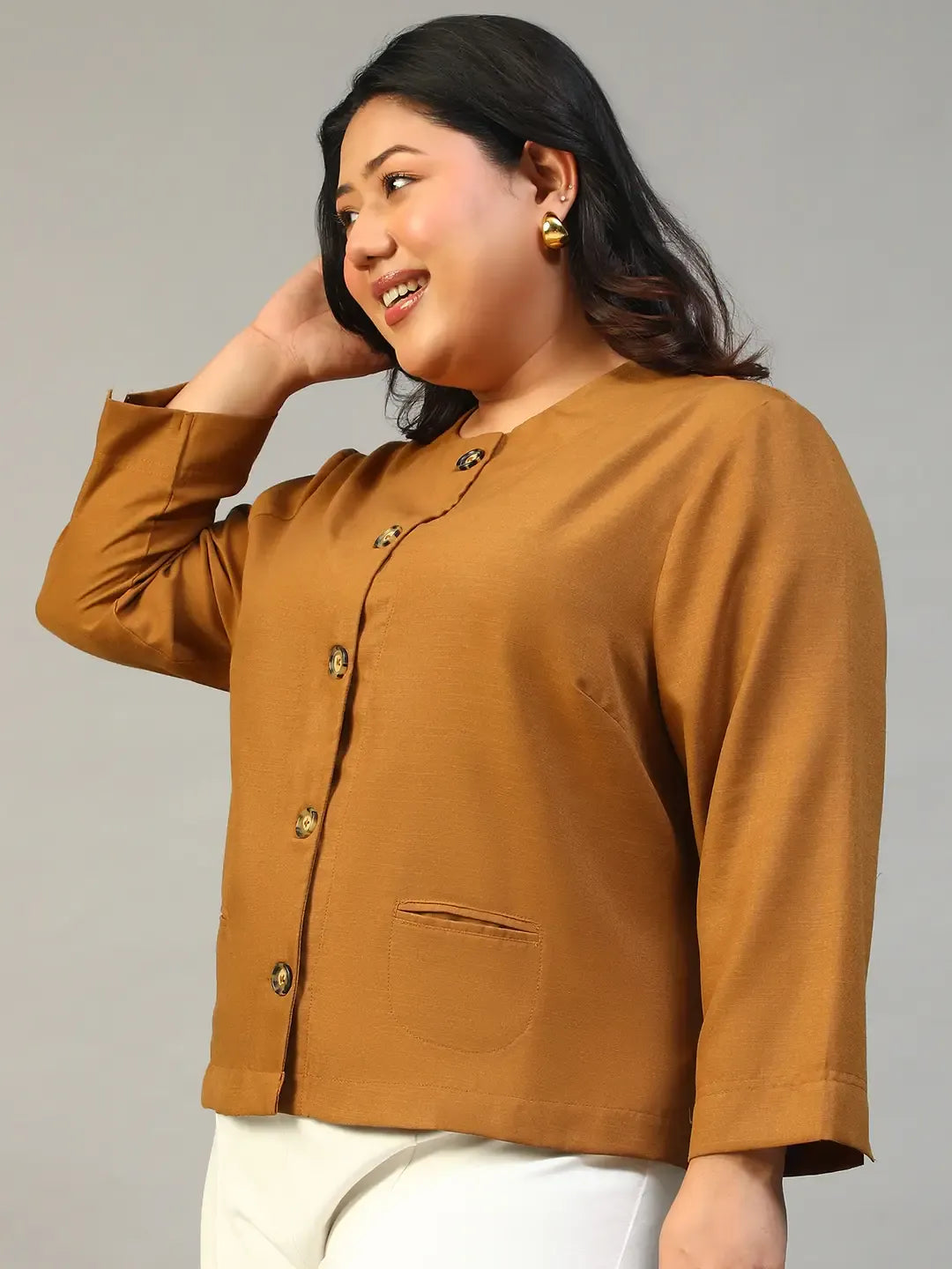 Plus Size Mustard Top