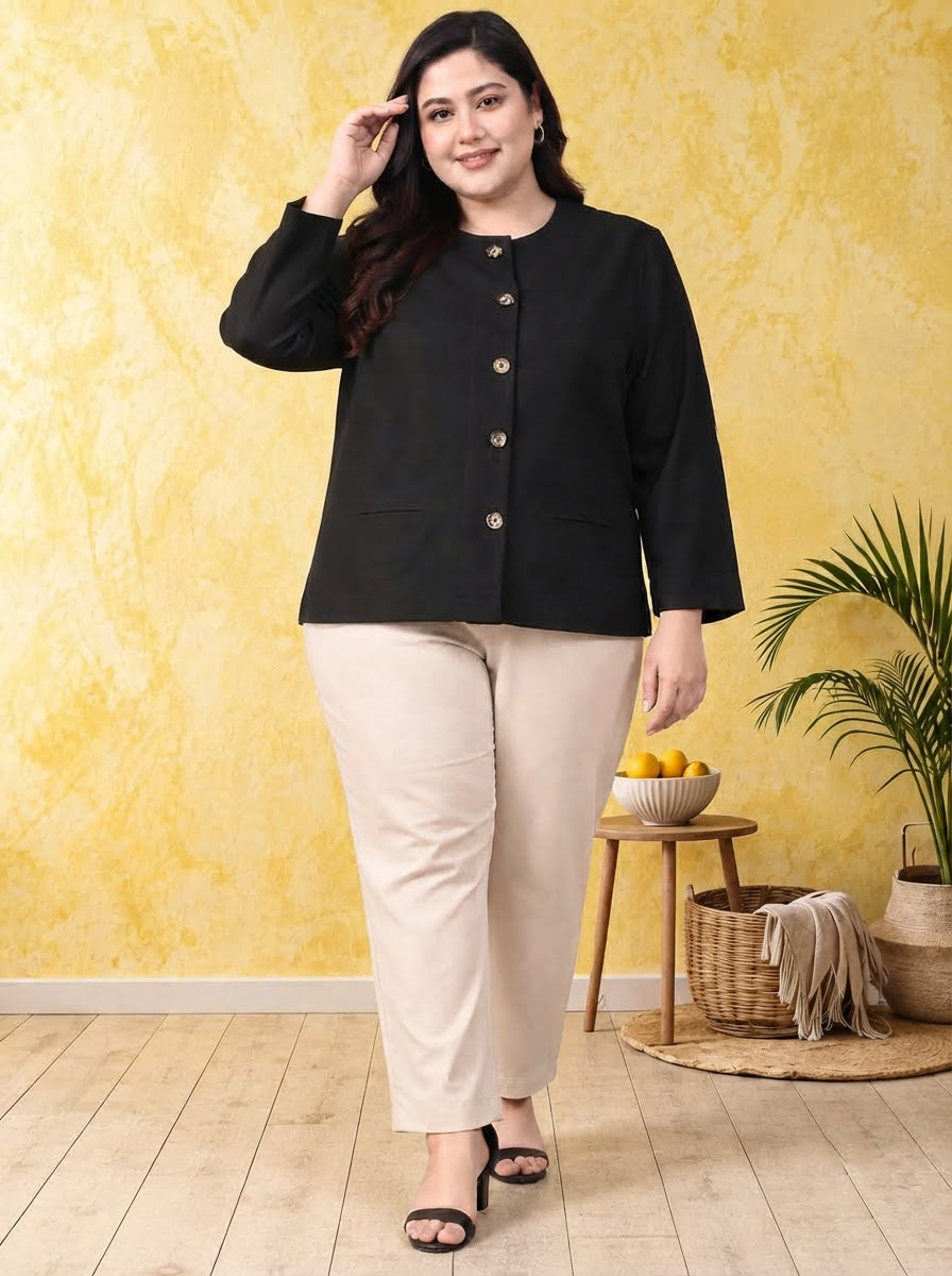 Plus Size Black Top