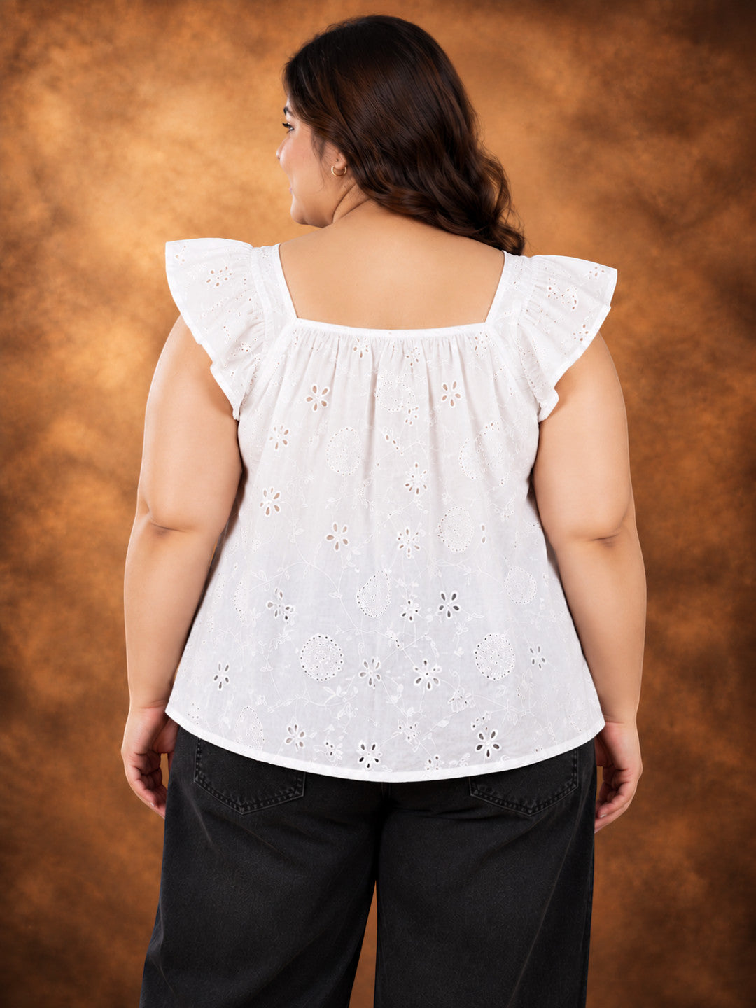 Plus Size White Cotton Cap Sleeve Top by Oxolloxo - image 3