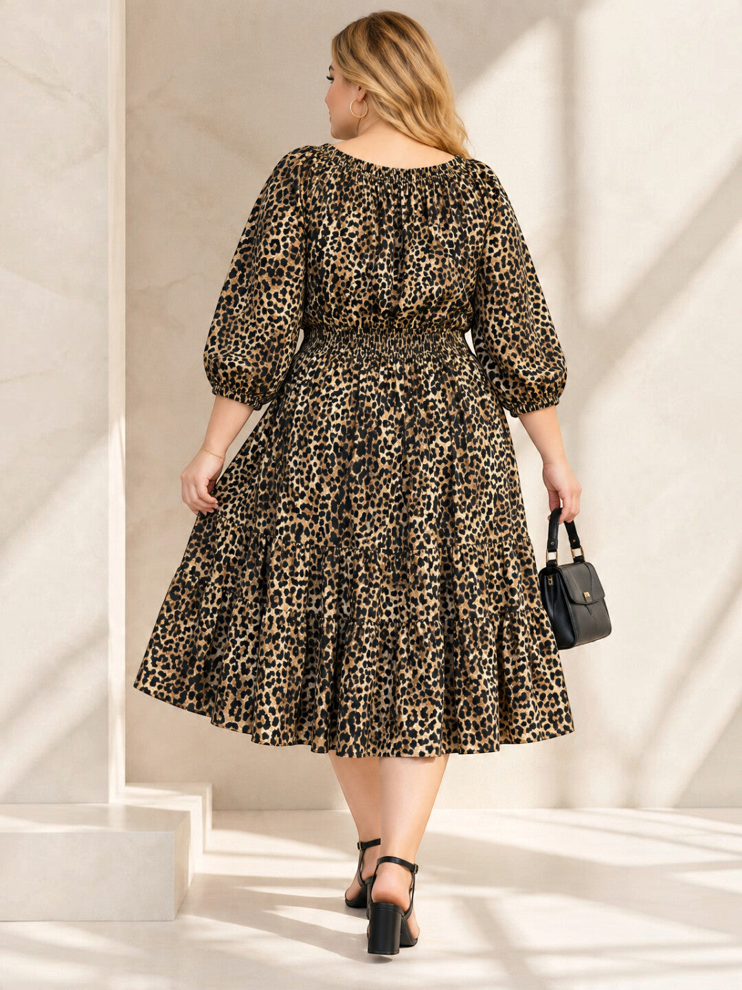 Plus Size Animal Print Tie Knot Dress by Oxolloxo - image 3