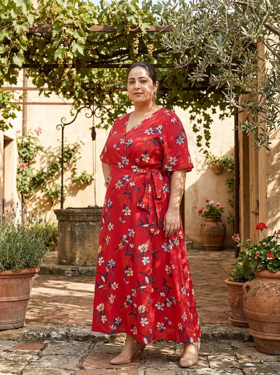 Plus Size Floral Panora Maxi Dress