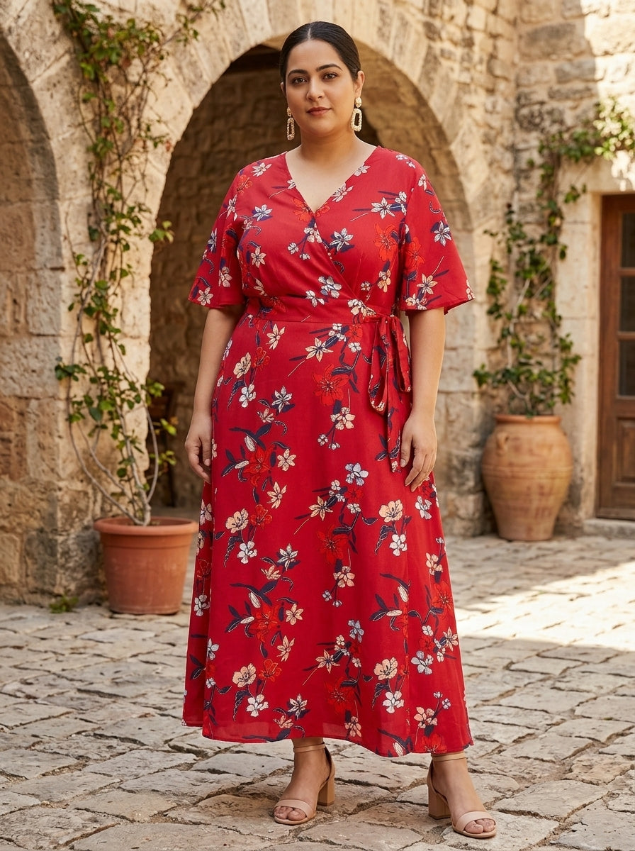 Plus Size Floral Panora Maxi Dress