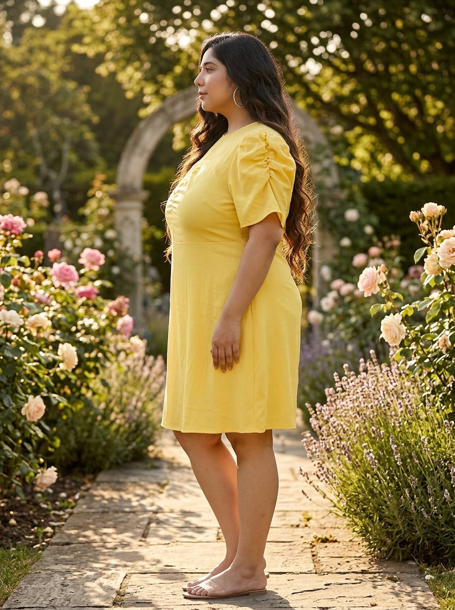 Plus Size Yellow Dress