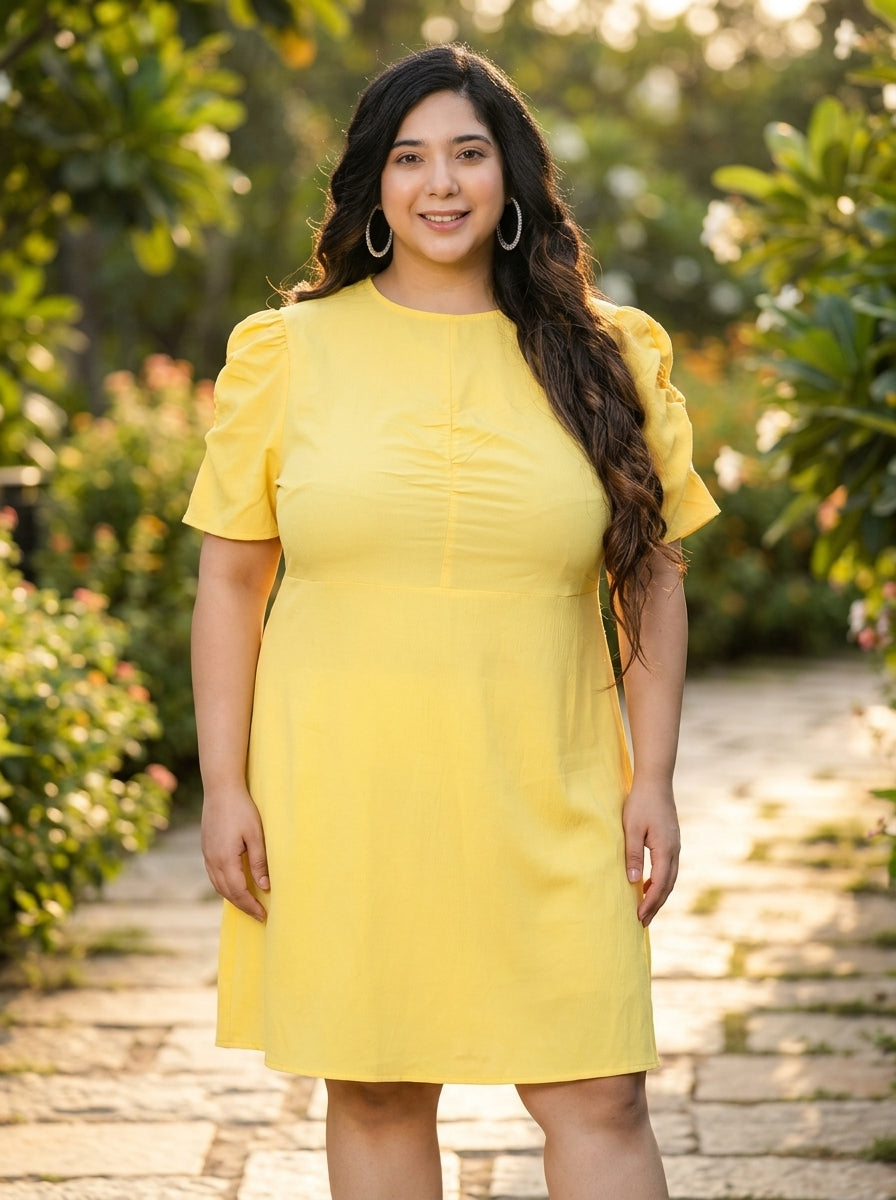 Plus Size Yellow Dress