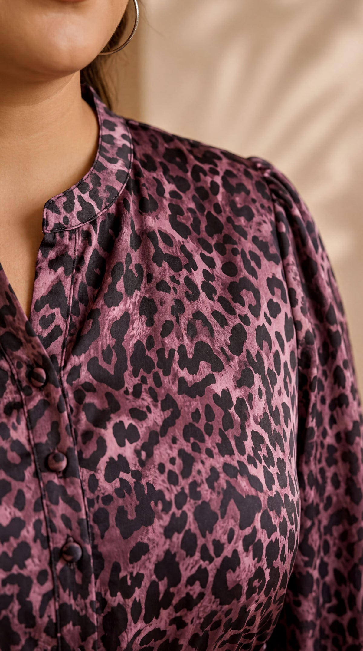 fabulous purple animal satin dress