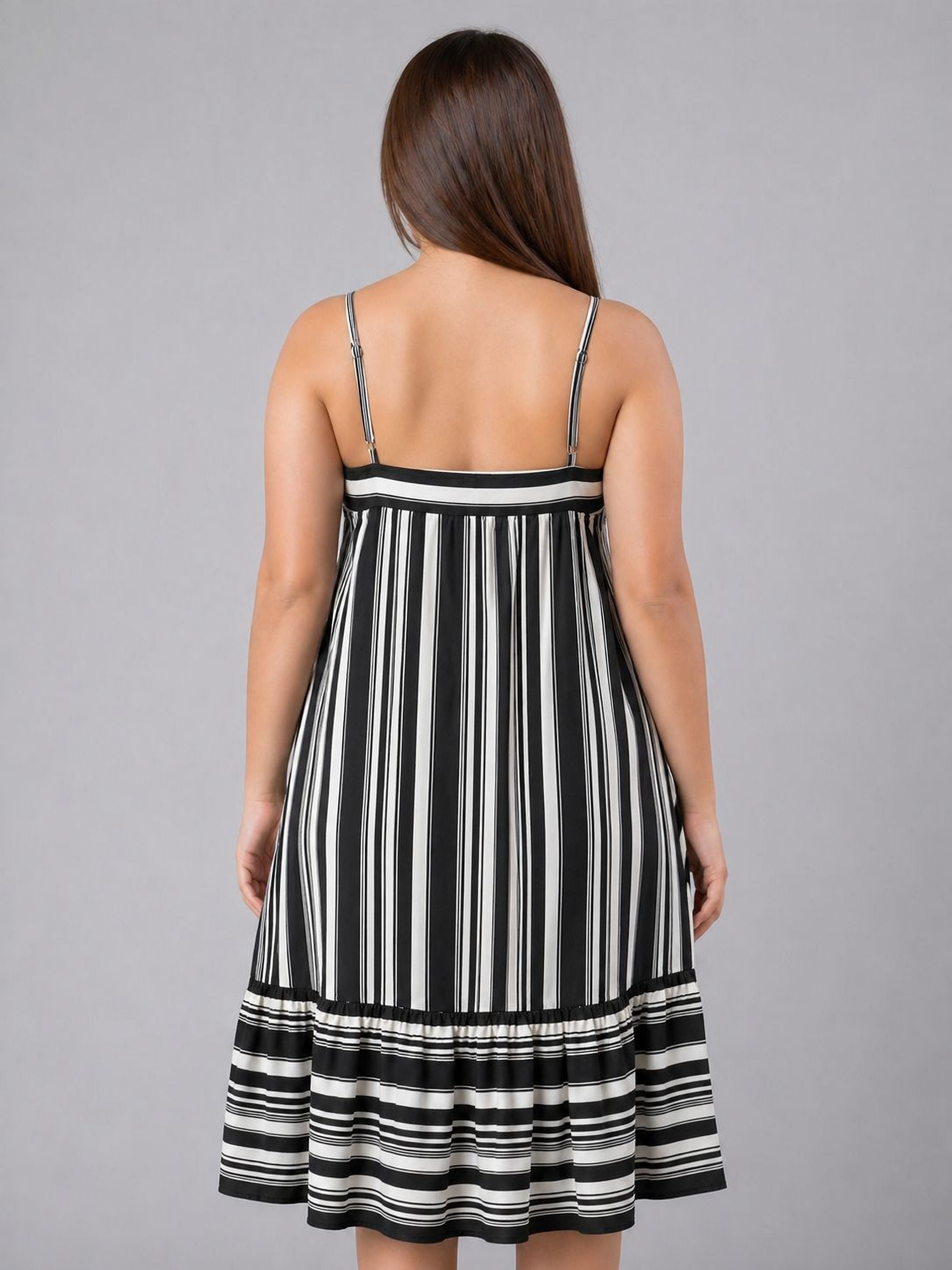 Plus Size Black Stripe Dress