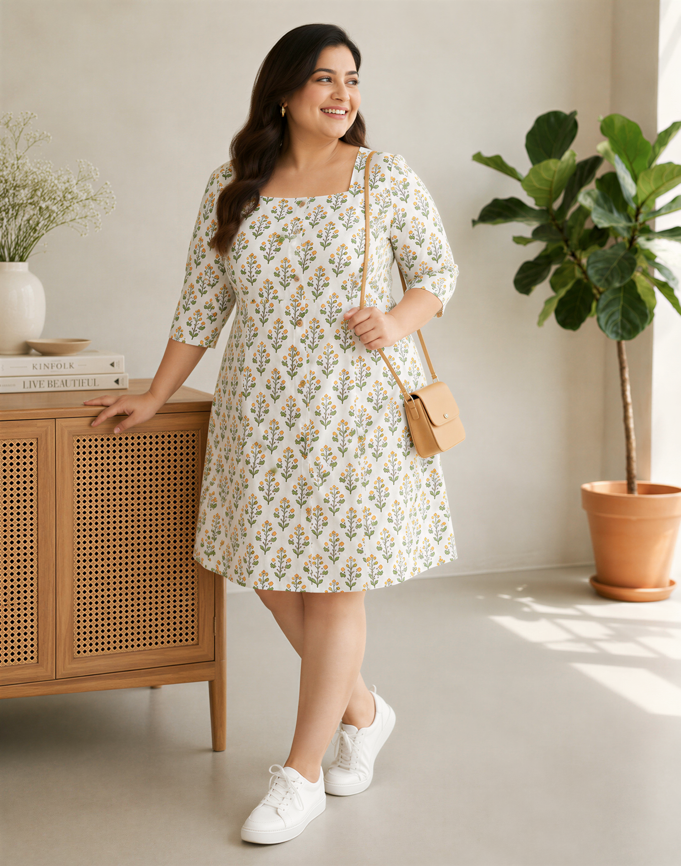 esthetic multicolor floral dress