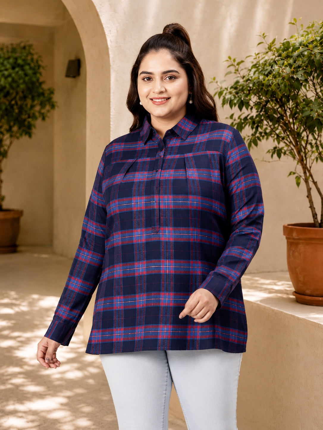 Plus Size Navy Top