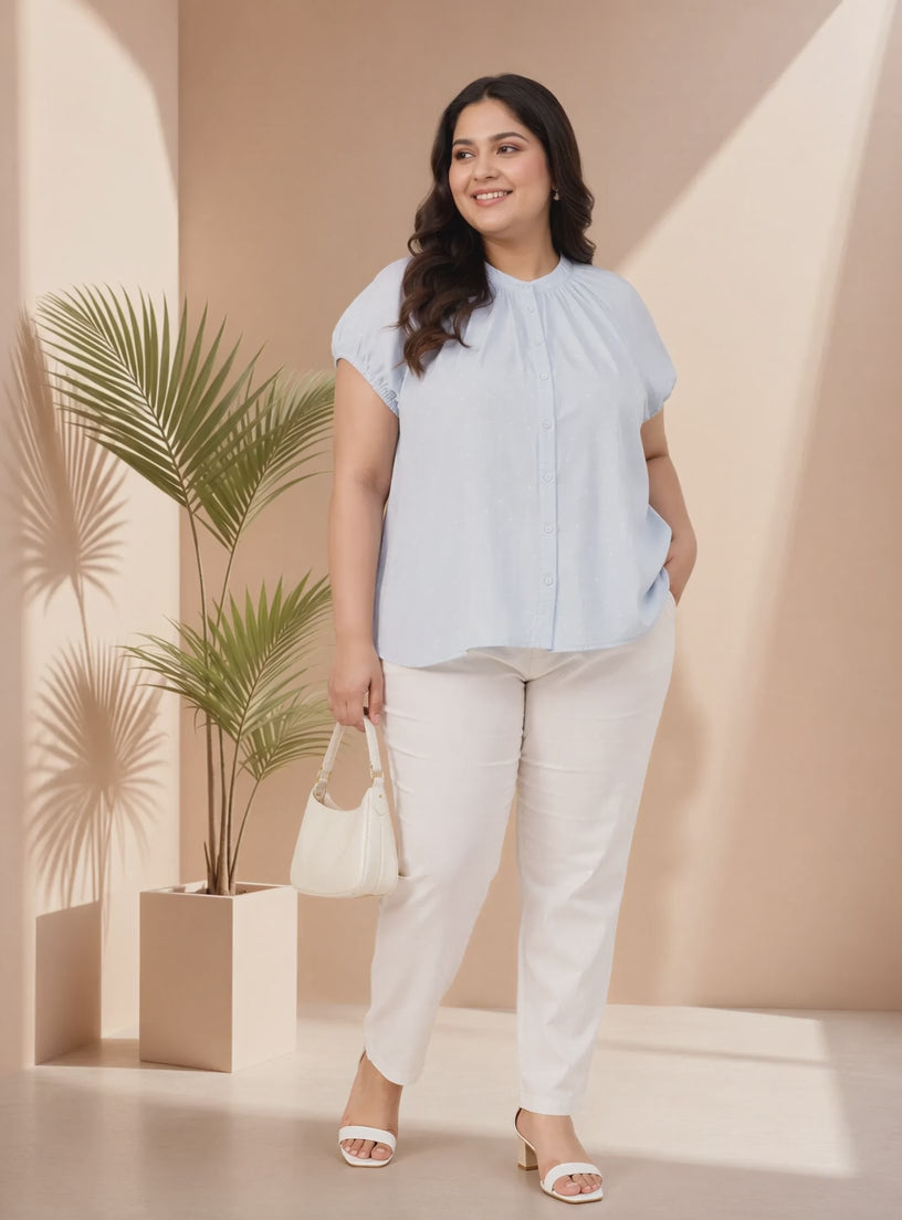 Plus Size Blue Shirt