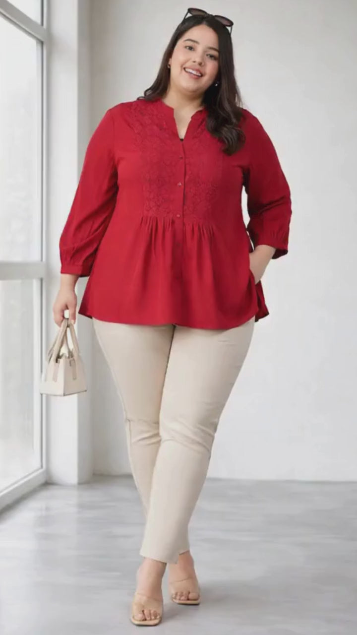 Plus Size Red Top