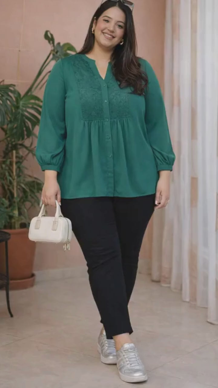 Plus Size Green Top