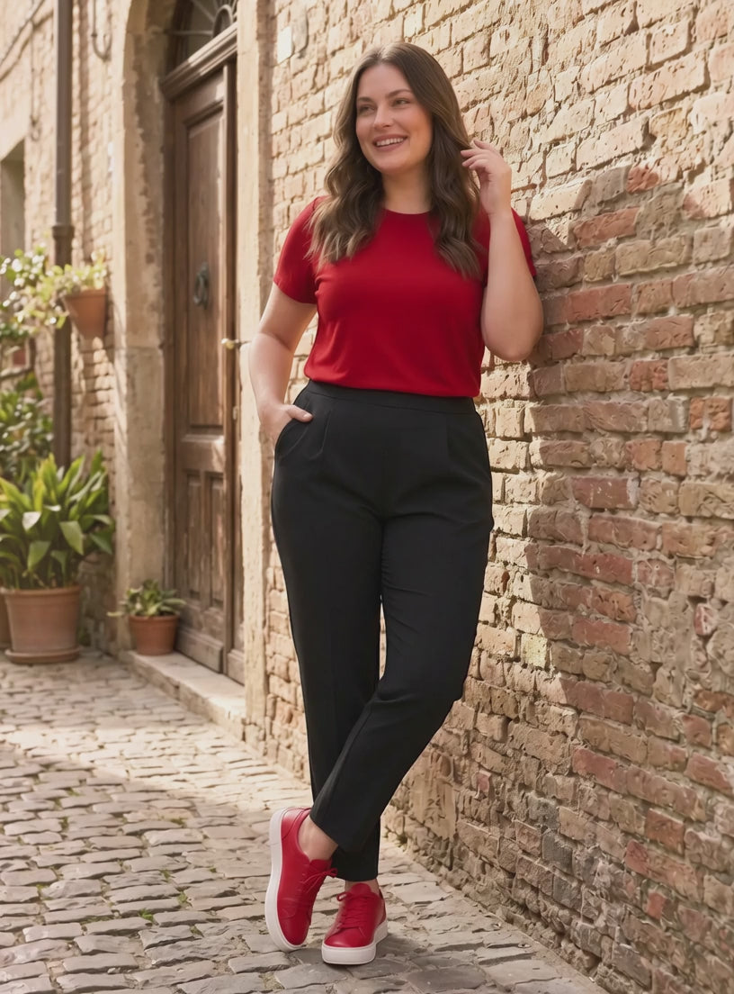 Oxolloxo Women Plus Size Pant Black