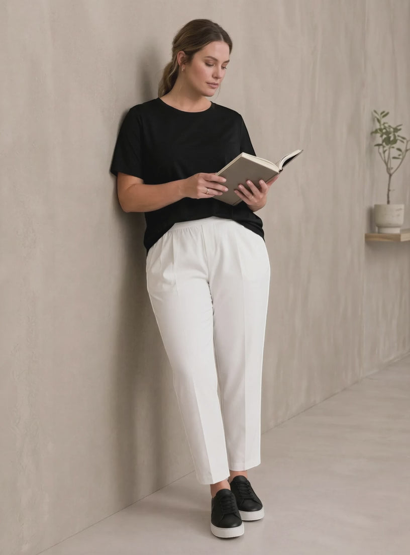 Women Plus Size White Pant