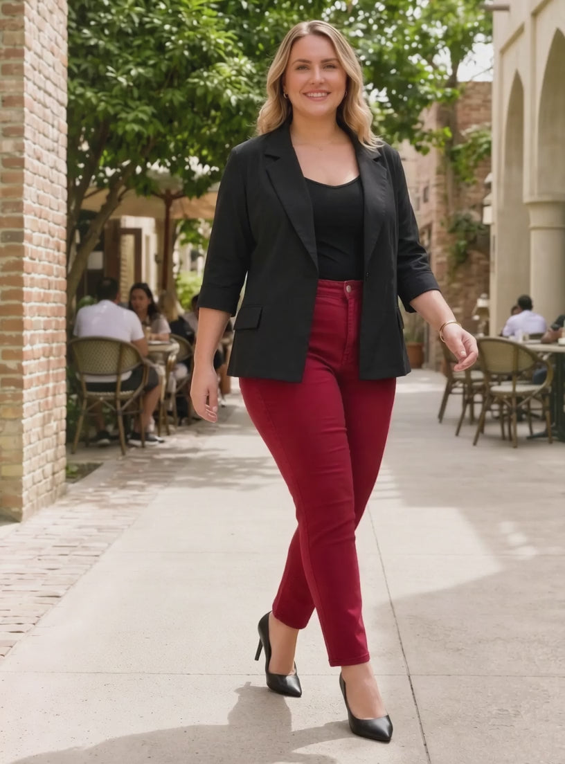 Women Plus Size Black Blazer