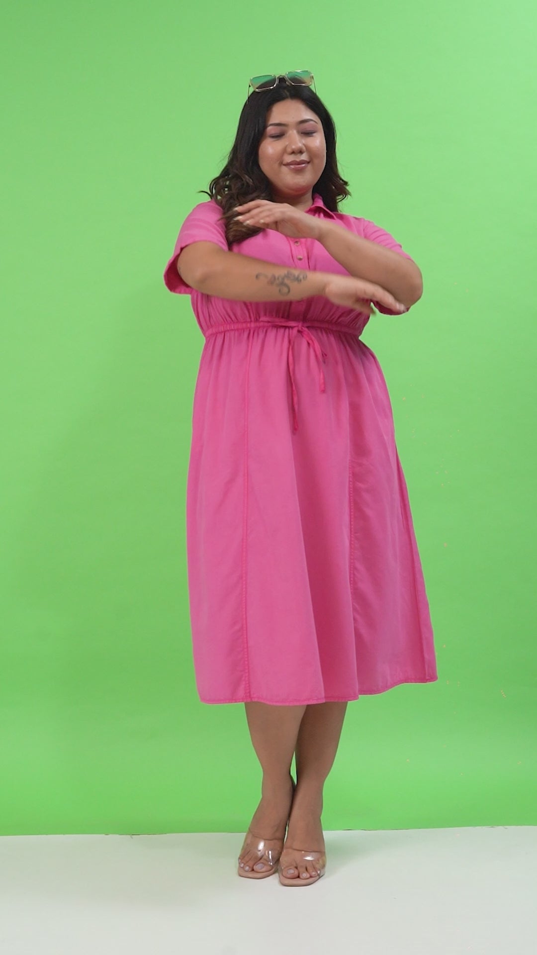 Plus Size Pink Cotton Dress
