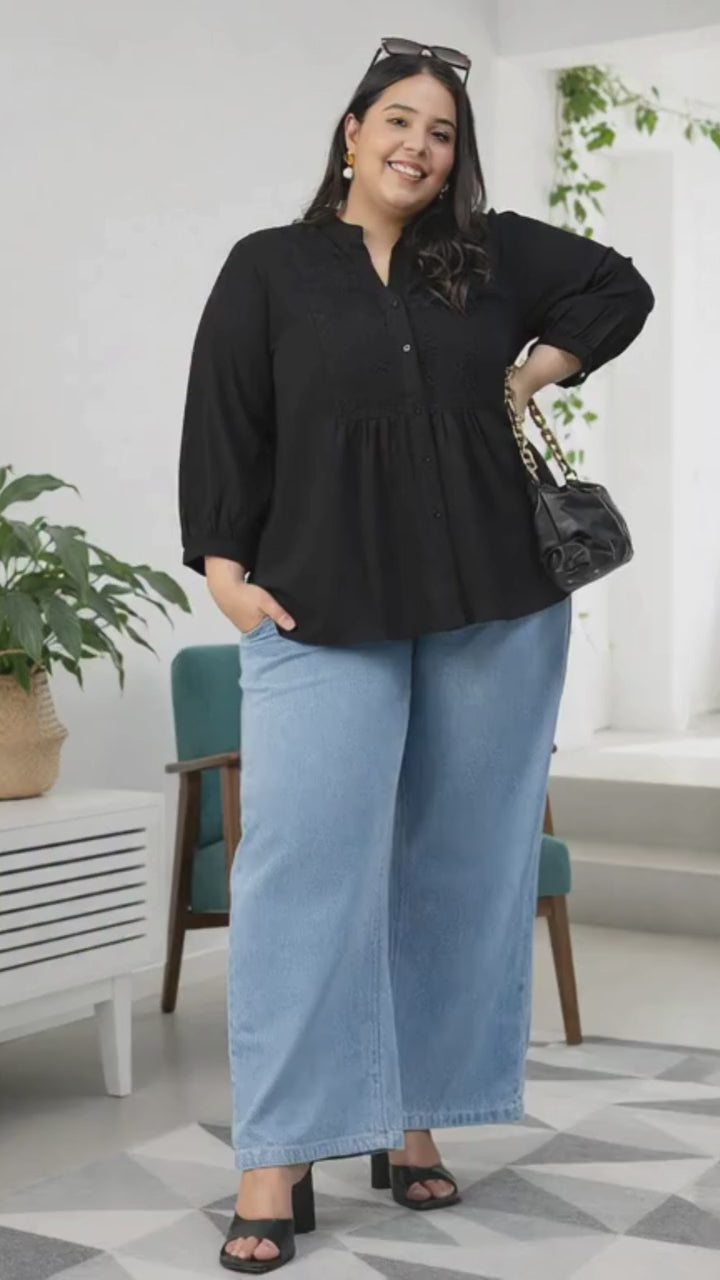 Plus Size Black Top