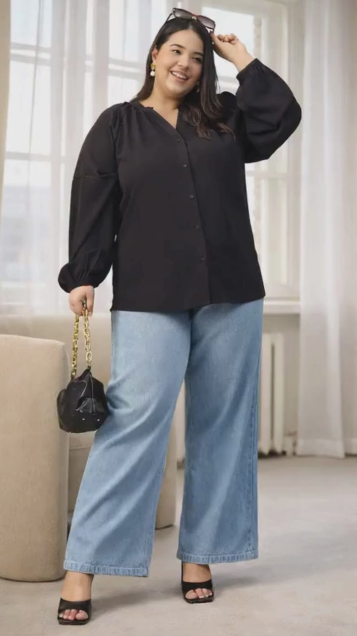 Plus Size Black Top